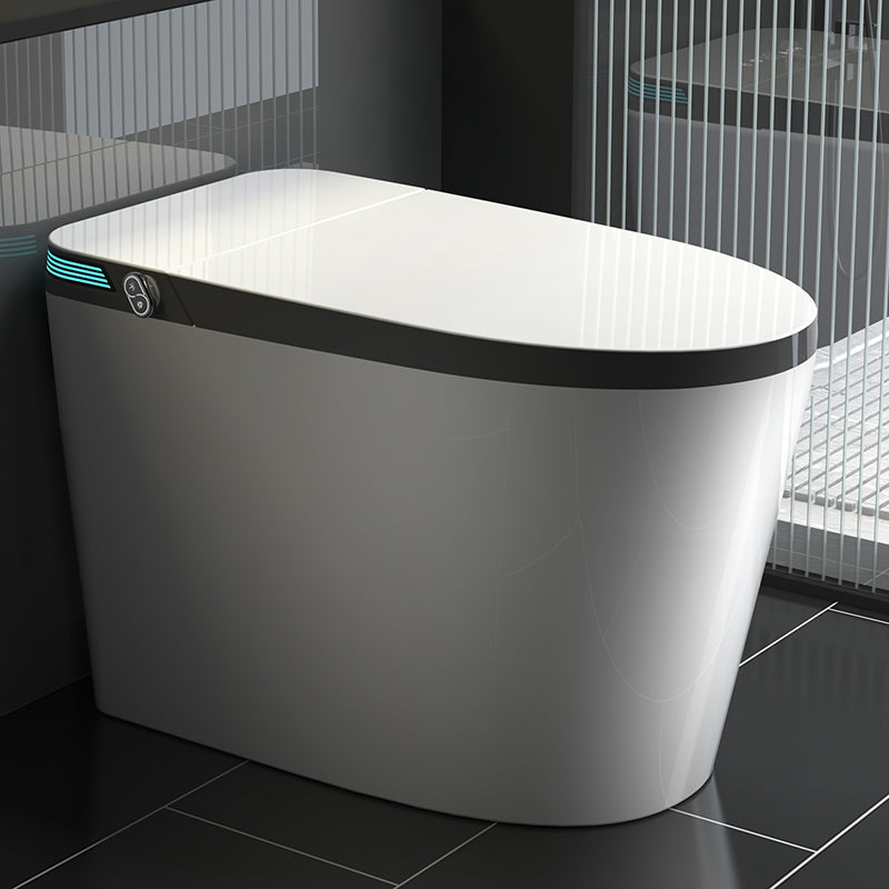 Elongated All-in-One Smart Bidet Toilet Seat with Unlimited Warm Water White Gray Dryer Not Included (Standard) Clearhalo 'Bathroom Remodel & Bathroom Fixtures' 'Bidets' 'Home Improvement' 'home_improvement' 'home_improvement_bidets' 'Toilets & Bidets' 8033531