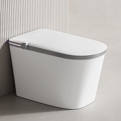 Ceramic Antimicrobial Floor Mount Bidet with Warm Air Dryer - 16.14" W White Gray Clearhalo 'Bathroom Remodel & Bathroom Fixtures' 'Bidets' 'Home Improvement' 'home_improvement' 'home_improvement_bidets' 'Toilets & Bidets' 8033543