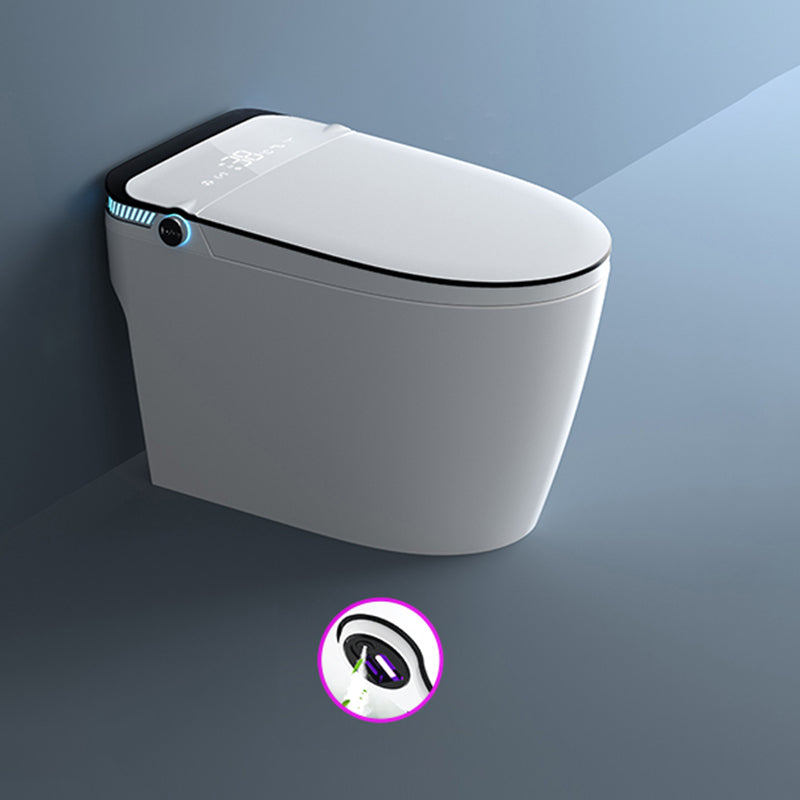 Heated Smart Floor Standing Bidet Toilet Seat in Black and White of 16.7" W Manual Lid (Standard) Clearhalo 'Bathroom Remodel & Bathroom Fixtures' 'Bidets' 'Home Improvement' 'home_improvement' 'home_improvement_bidets' 'Toilets & Bidets' 8033571