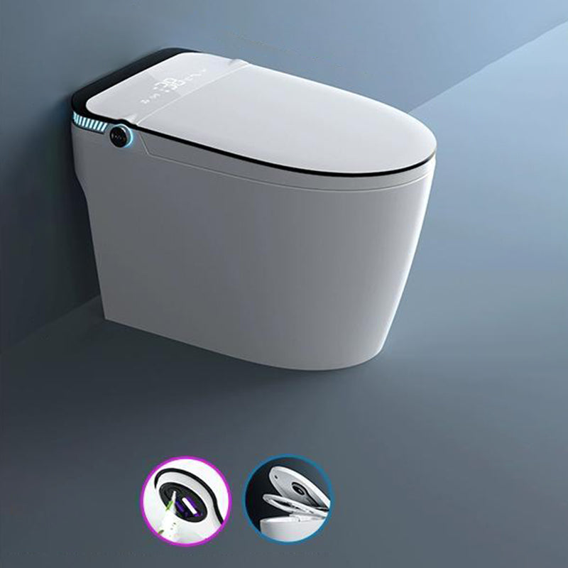 Heated Smart Floor Standing Bidet Toilet Seat in Black and White of 16.7" W Automatic Lid( Top Configuration) Clearhalo 'Bathroom Remodel & Bathroom Fixtures' 'Bidets' 'Home Improvement' 'home_improvement' 'home_improvement_bidets' 'Toilets & Bidets' 8033572