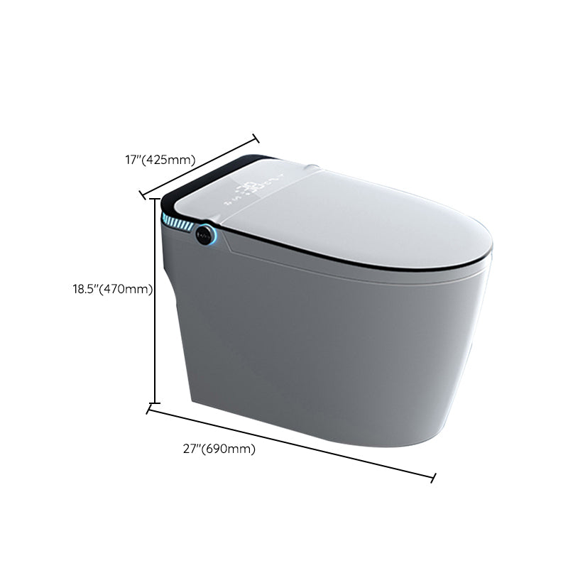 Heated Smart Floor Standing Bidet Toilet Seat in Black and White of 16.7" W Clearhalo 'Bathroom Remodel & Bathroom Fixtures' 'Bidets' 'Home Improvement' 'home_improvement' 'home_improvement_bidets' 'Toilets & Bidets' 8033587