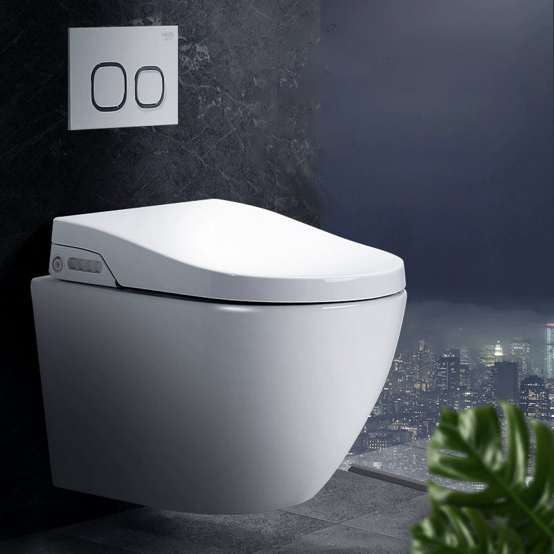 Modern Wall Hung Toilet Set with Temperature Control and Heated Seat Clearhalo 'Bathroom Remodel & Bathroom Fixtures' 'Bidets' 'Home Improvement' 'home_improvement' 'home_improvement_bidets' 'Toilets & Bidets' 8046542