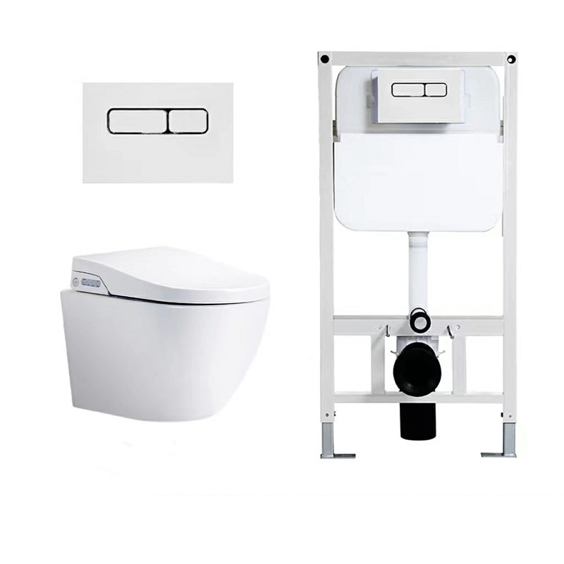 Modern Wall Hung Toilet Set with Temperature Control and Heated Seat Bidet with High Water Tank Clearhalo 'Bathroom Remodel & Bathroom Fixtures' 'Bidets' 'Home Improvement' 'home_improvement' 'home_improvement_bidets' 'Toilets & Bidets' 8046543