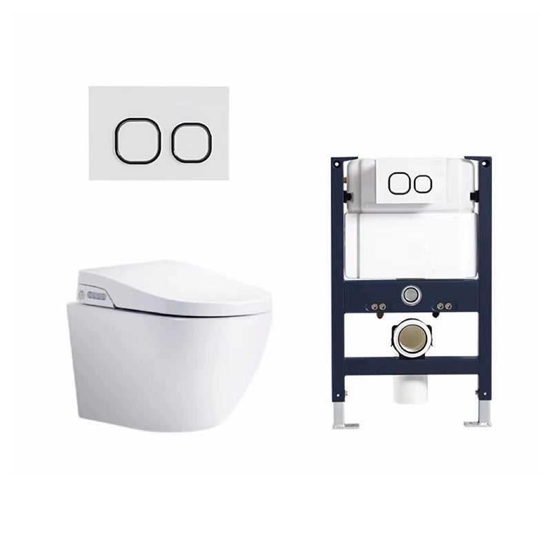 Modern Wall Hung Toilet Set with Temperature Control and Heated Seat Bidet with Low Water Tank Clearhalo 'Bathroom Remodel & Bathroom Fixtures' 'Bidets' 'Home Improvement' 'home_improvement' 'home_improvement_bidets' 'Toilets & Bidets' 8046544