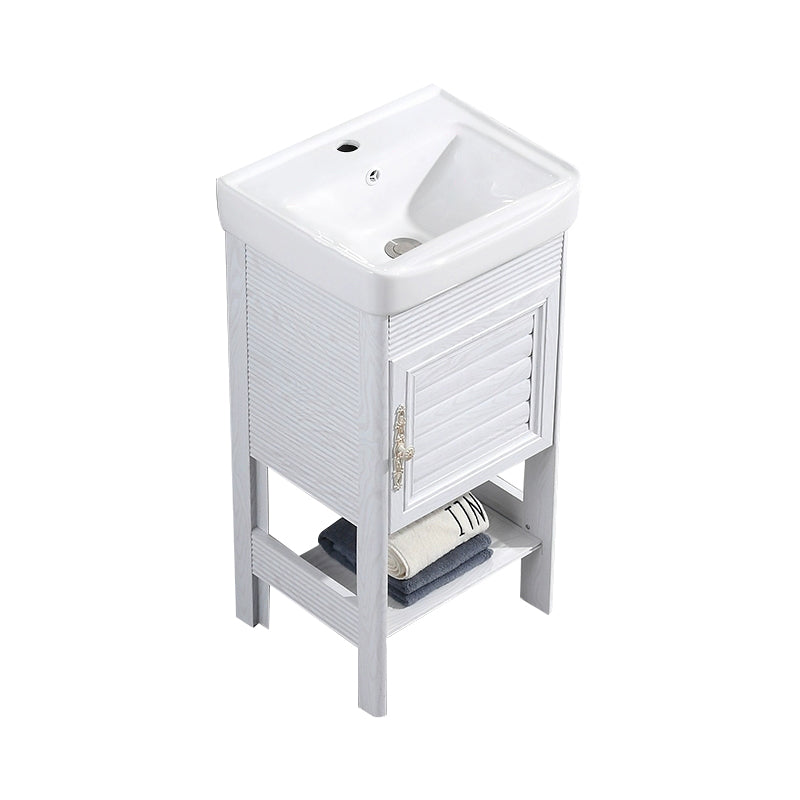 Modern Freestanding Sink Included Sink Vanity in White for Bathroom Bathroom Vanity 17"L x 14"W x 32"H 1 Clearhalo 'Bathroom Remodel & Bathroom Fixtures' 'Bathroom Vanities' 'bathroom_vanities' 'Home Improvement' 'home_improvement' 'home_improvement_bathroom_vanities' 8052322