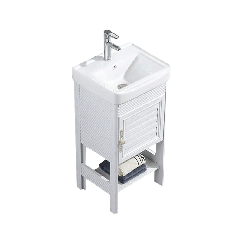 Modern Freestanding Sink Included Sink Vanity in White for Bathroom Vanity & Faucet 17"L x 14"W x 32"H 1 Clearhalo 'Bathroom Remodel & Bathroom Fixtures' 'Bathroom Vanities' 'bathroom_vanities' 'Home Improvement' 'home_improvement' 'home_improvement_bathroom_vanities' 8052325