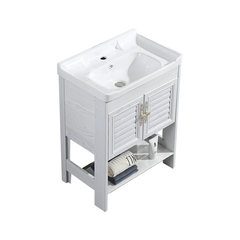 Modern Freestanding Sink Included Sink Vanity in White for Bathroom Bathroom Vanity 24"L x 16"W x 32"H 2 Clearhalo 'Bathroom Remodel & Bathroom Fixtures' 'Bathroom Vanities' 'bathroom_vanities' 'Home Improvement' 'home_improvement' 'home_improvement_bathroom_vanities' 8052329