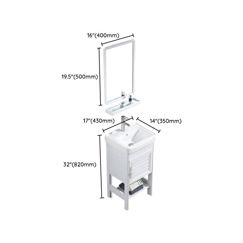 Modern Freestanding Sink Included Sink Vanity in White for Bathroom Clearhalo 'Bathroom Remodel & Bathroom Fixtures' 'Bathroom Vanities' 'bathroom_vanities' 'Home Improvement' 'home_improvement' 'home_improvement_bathroom_vanities' 8052337