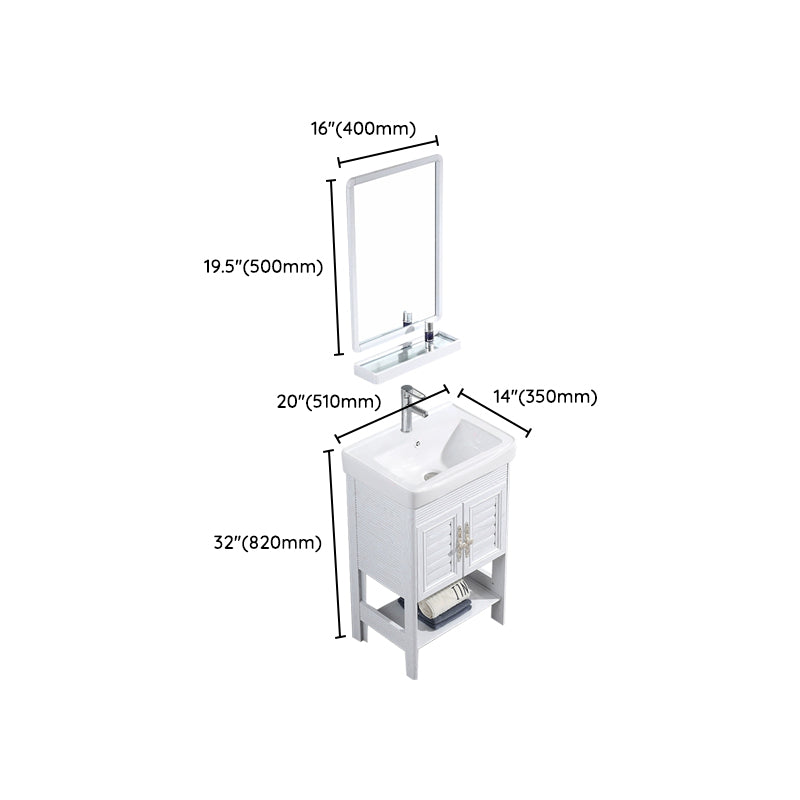 Modern Freestanding Sink Included Sink Vanity in White for Bathroom Clearhalo 'Bathroom Remodel & Bathroom Fixtures' 'Bathroom Vanities' 'bathroom_vanities' 'Home Improvement' 'home_improvement' 'home_improvement_bathroom_vanities' 8052338