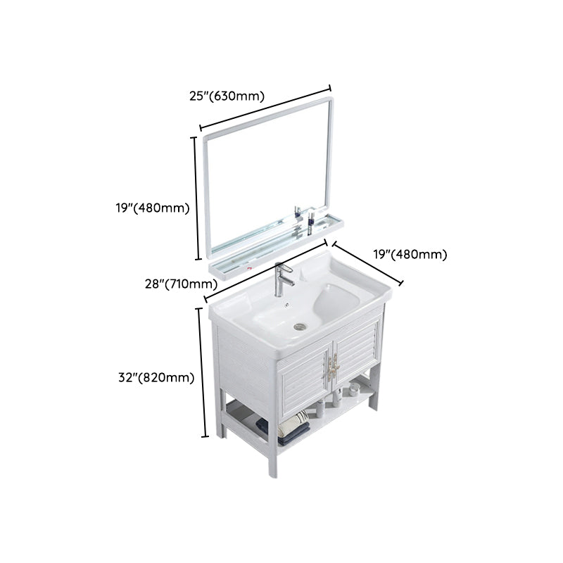 Modern Freestanding Sink Included Sink Vanity in White for Bathroom Clearhalo 'Bathroom Remodel & Bathroom Fixtures' 'Bathroom Vanities' 'bathroom_vanities' 'Home Improvement' 'home_improvement' 'home_improvement_bathroom_vanities' 8052340