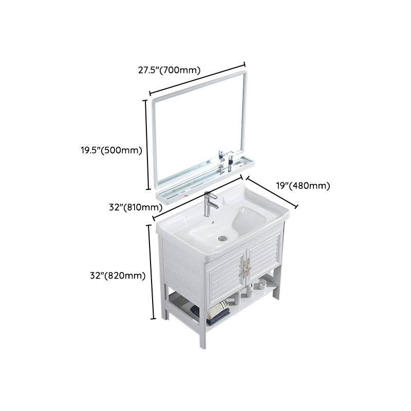 Modern Freestanding Sink Included Sink Vanity in White for Bathroom Clearhalo 'Bathroom Remodel & Bathroom Fixtures' 'Bathroom Vanities' 'bathroom_vanities' 'Home Improvement' 'home_improvement' 'home_improvement_bathroom_vanities' 8052341