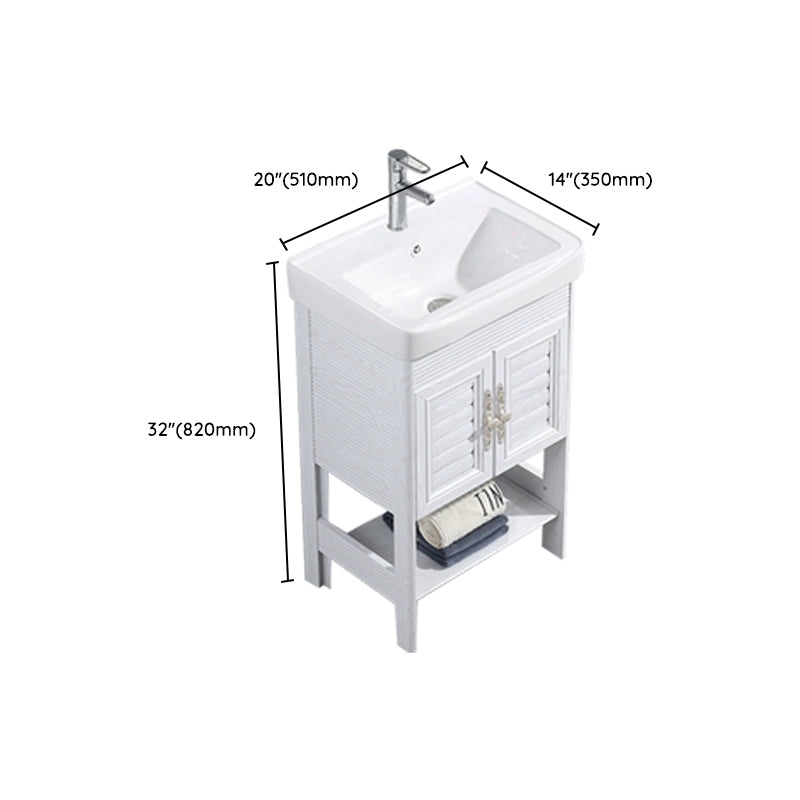 Modern Freestanding Sink Included Sink Vanity in White for Bathroom Clearhalo 'Bathroom Remodel & Bathroom Fixtures' 'Bathroom Vanities' 'bathroom_vanities' 'Home Improvement' 'home_improvement' 'home_improvement_bathroom_vanities' 8052346