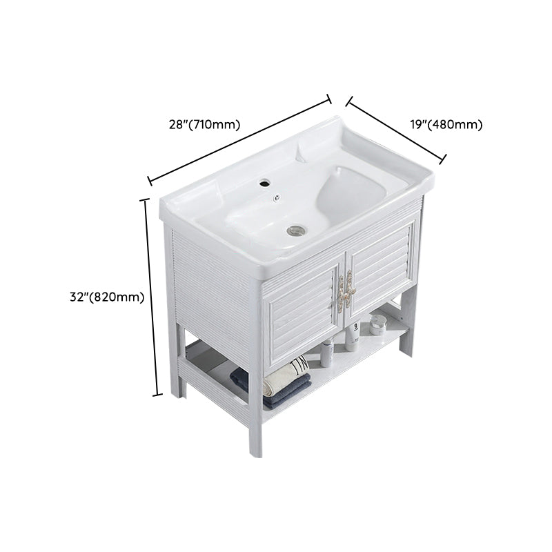 Modern Freestanding Sink Included Sink Vanity in White for Bathroom Clearhalo 'Bathroom Remodel & Bathroom Fixtures' 'Bathroom Vanities' 'bathroom_vanities' 'Home Improvement' 'home_improvement' 'home_improvement_bathroom_vanities' 8052356