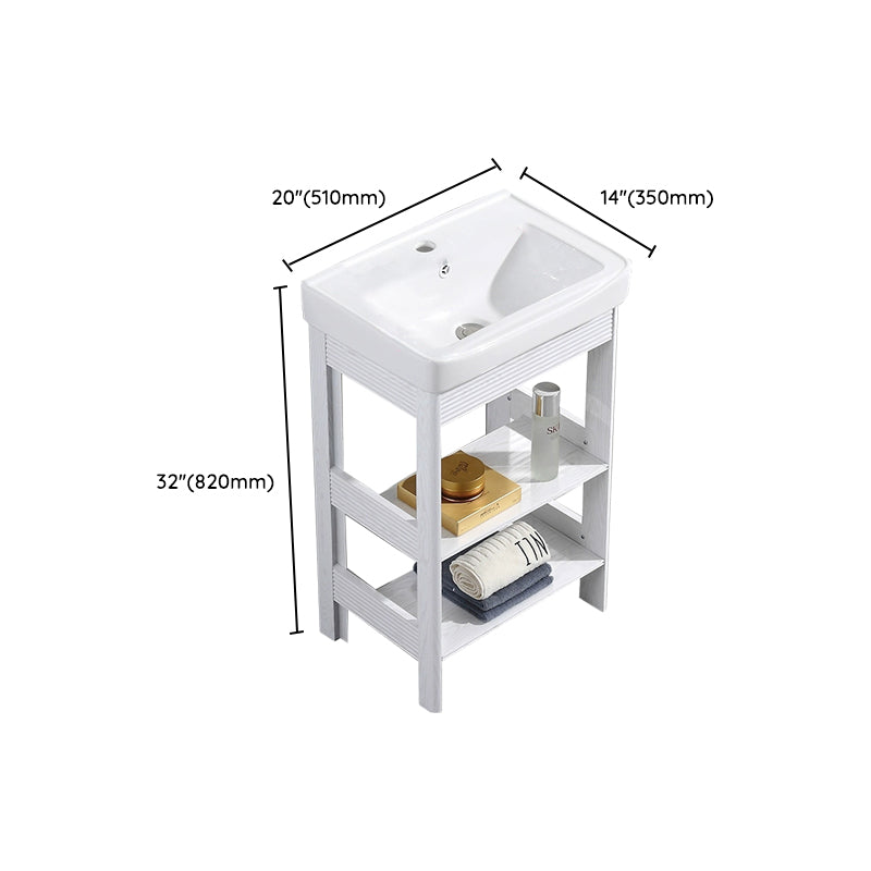 Modern Freestanding Sink Included Sink Vanity in White for Bathroom Clearhalo 'Bathroom Remodel & Bathroom Fixtures' 'Bathroom Vanities' 'bathroom_vanities' 'Home Improvement' 'home_improvement' 'home_improvement_bathroom_vanities' 8052359