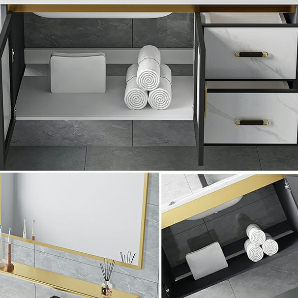 Modern Wall Mount Sink Vanity with Faucet Sink Doors for Bathroom Clearhalo 'Bathroom Remodel & Bathroom Fixtures' 'Bathroom Vanities' 'bathroom_vanities' 'Home Improvement' 'home_improvement' 'home_improvement_bathroom_vanities' 8052365