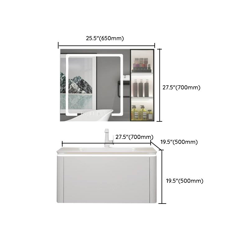 Modern Bathroom Vanity Ceramic Top Wall-Mounted Standalone Cabinet and Shelving Included Clearhalo 'Bathroom Remodel & Bathroom Fixtures' 'Bathroom Vanities' 'bathroom_vanities' 'Home Improvement' 'home_improvement' 'home_improvement_bathroom_vanities' 8061173