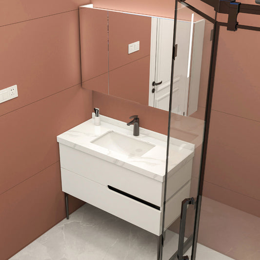 Modern Bathroom Vanity Free-standing Standard Ceramic Top Backsplash Included Clearhalo 'Bathroom Remodel & Bathroom Fixtures' 'Bathroom Vanities' 'bathroom_vanities' 'Home Improvement' 'home_improvement' 'home_improvement_bathroom_vanities' 8075229