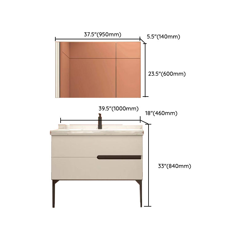 Modern Bathroom Vanity Free-standing Standard Ceramic Top Backsplash Included Clearhalo 'Bathroom Remodel & Bathroom Fixtures' 'Bathroom Vanities' 'bathroom_vanities' 'Home Improvement' 'home_improvement' 'home_improvement_bathroom_vanities' 8075264