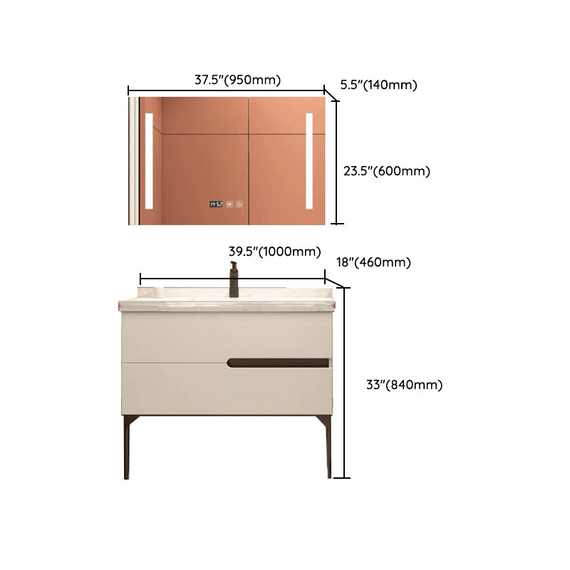 Modern Bathroom Vanity Free-standing Standard Ceramic Top Backsplash Included Clearhalo 'Bathroom Remodel & Bathroom Fixtures' 'Bathroom Vanities' 'bathroom_vanities' 'Home Improvement' 'home_improvement' 'home_improvement_bathroom_vanities' 8075270