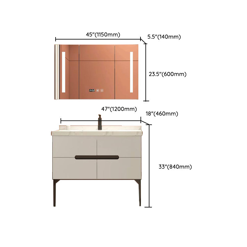 Modern Bathroom Vanity Free-standing Standard Ceramic Top Backsplash Included Clearhalo 'Bathroom Remodel & Bathroom Fixtures' 'Bathroom Vanities' 'bathroom_vanities' 'Home Improvement' 'home_improvement' 'home_improvement_bathroom_vanities' 8075271