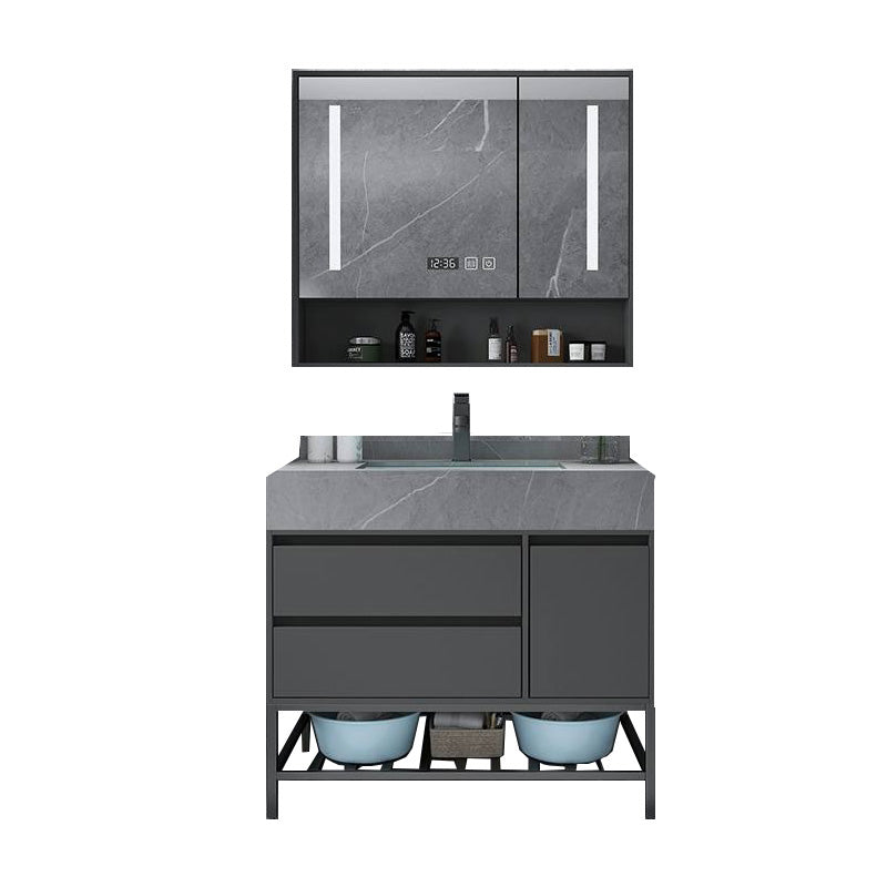Modern Bathroom Vanity Set Granite Top Standalone Cabinet or Shelving Included 28"L x 19"W x 32"H Smart Control Included Clearhalo 'Bathroom Remodel & Bathroom Fixtures' 'Bathroom Vanities' 'bathroom_vanities' 'Home Improvement' 'home_improvement' 'home_improvement_bathroom_vanities' 8075299