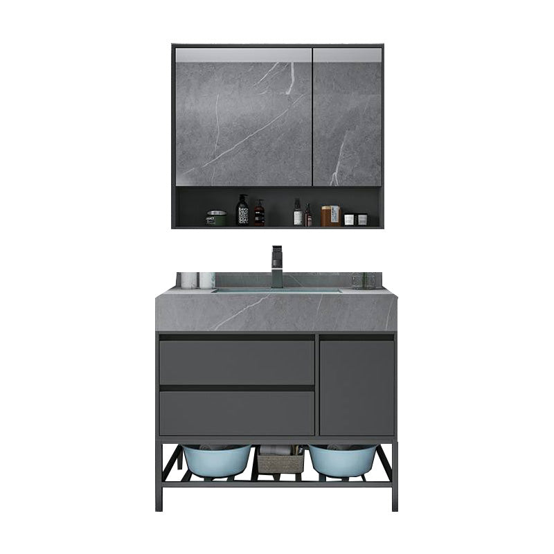 Modern Bathroom Vanity Set Granite Top Standalone Cabinet or Shelving Included 24"L x 19"W x 32"H Smart Control Not Included Clearhalo 'Bathroom Remodel & Bathroom Fixtures' 'Bathroom Vanities' 'bathroom_vanities' 'Home Improvement' 'home_improvement' 'home_improvement_bathroom_vanities' 8075308