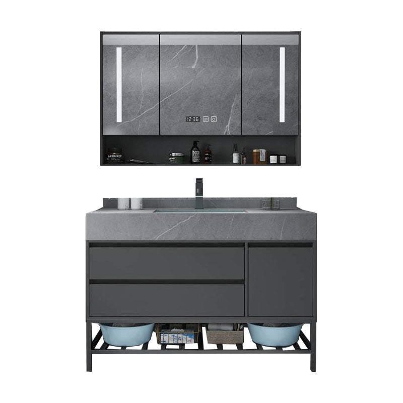 Modern Bathroom Vanity Set Granite Top Standalone Cabinet or Shelving Included 39"L x 19"W x 32"H Smart Control Included Clearhalo 'Bathroom Remodel & Bathroom Fixtures' 'Bathroom Vanities' 'bathroom_vanities' 'Home Improvement' 'home_improvement' 'home_improvement_bathroom_vanities' 8075323