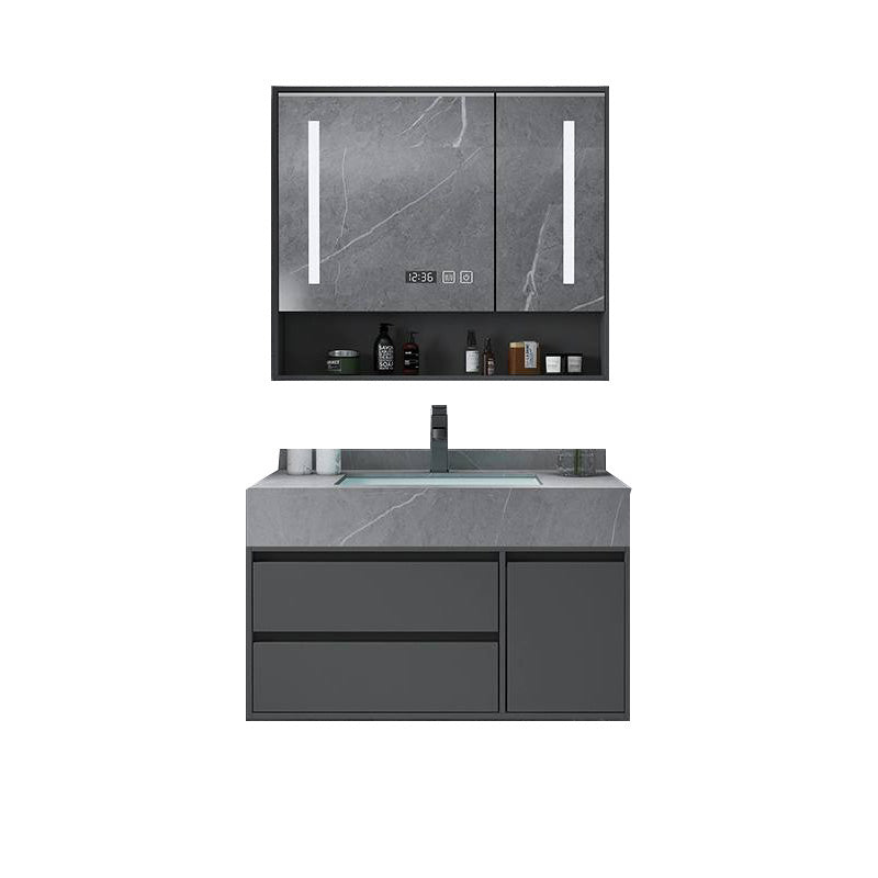 Modern Bathroom Vanity Set Granite Top Standalone Cabinet or Shelving Included 31"L x 19"W x 22"H Smart Control Included Clearhalo 'Bathroom Remodel & Bathroom Fixtures' 'Bathroom Vanities' 'bathroom_vanities' 'Home Improvement' 'home_improvement' 'home_improvement_bathroom_vanities' 8075325