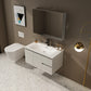 Wall Mount Bathroom Vanity Set White Wood Frame Rectangular Single Sink Scratch Resistant 31.5"L x 20"W x 20"H Clearhalo 'Bathroom Remodel & Bathroom Fixtures' 'Bathroom Vanities' 'bathroom_vanities' 'Home Improvement' 'home_improvement' 'home_improvement_bathroom_vanities' 8080617