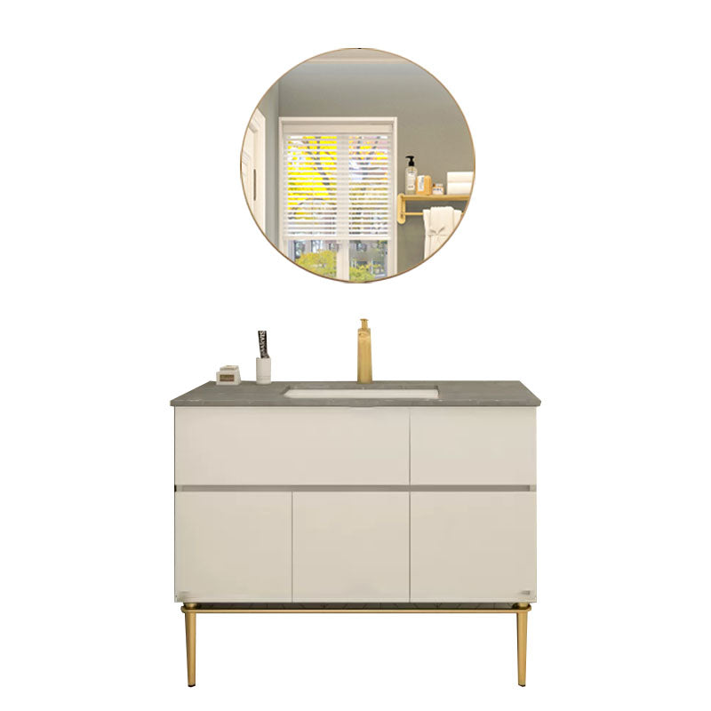 Modern Bathroom Vanity Set Limestone Top with Drawers and Basin Clearhalo 'Bathroom Remodel & Bathroom Fixtures' 'Bathroom Vanities' 'bathroom_vanities' 'Home Improvement' 'home_improvement' 'home_improvement_bathroom_vanities' 8081160
