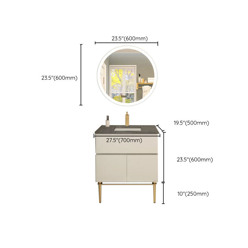 Modern Bathroom Vanity Set Limestone Top with Drawers and Basin Clearhalo 'Bathroom Remodel & Bathroom Fixtures' 'Bathroom Vanities' 'bathroom_vanities' 'Home Improvement' 'home_improvement' 'home_improvement_bathroom_vanities' 8081168