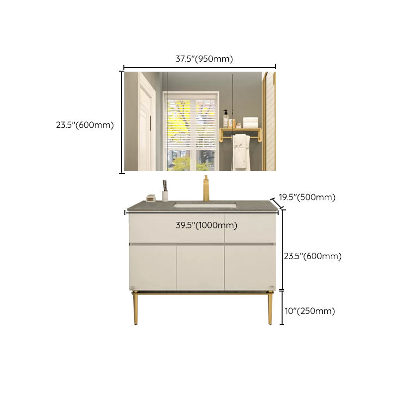 Modern Bathroom Vanity Set Limestone Top with Drawers and Basin Clearhalo 'Bathroom Remodel & Bathroom Fixtures' 'Bathroom Vanities' 'bathroom_vanities' 'Home Improvement' 'home_improvement' 'home_improvement_bathroom_vanities' 8081177