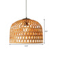 Asia 2-Layer Bowl Pendant Lighting Cross Woven Bamboo 1-Light Kitchen Ceiling Lamp in Beige Clearhalo 'Ceiling Lights' 'Pendant Lights' 'Pendants' Lighting' 808217