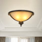 3 Heads Bowl Flush Mount Lamp Antique Black Frosted Glass Ceiling Light Fixture for Bedroom Clearhalo 'Ceiling Lights' 'Close To Ceiling Lights' 'Close to ceiling' 'Flush mount' Lighting' 808466