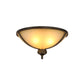 3 Heads Bowl Flush Mount Lamp Antique Black Frosted Glass Ceiling Light Fixture for Bedroom Clearhalo 'Ceiling Lights' 'Close To Ceiling Lights' 'Close to ceiling' 'Flush mount' Lighting' 808467