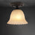 Ribbed Glass Bell Semi Flush Light Rustic 1-Bulb Hallway Flush Mount Lighting Fixture in Black Black Clearhalo 'Ceiling Lights' 'Close To Ceiling Lights' 'Close to ceiling' 'Glass shade' 'Glass' 'Semi-flushmount' Lighting' 808515
