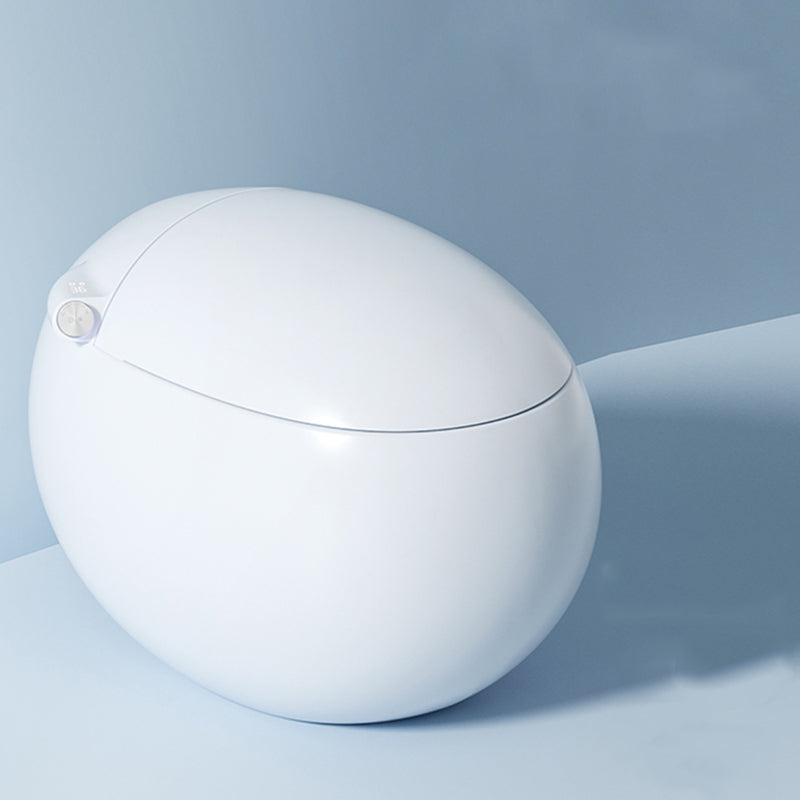 Round Floor Standing Bidet with Remote Control Included and Warm Air Dryer Automatic Lid Clearhalo 'Bathroom Remodel & Bathroom Fixtures' 'Bidets' 'Home Improvement' 'home_improvement' 'home_improvement_bidets' 'Toilets & Bidets' 8086628