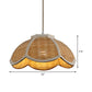 Hand Woven Scalloped Hanging Lamp Asian Bamboo 1 Bulb Restaurant Ceiling Pendant with Braided Trim Clearhalo 'Ceiling Lights' 'Pendant Lights' 'Pendants' Lighting' 809163