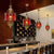 Lantern Restaurant Pendant Lighting Traditional Red Glass 3 Lights Brass Chandelier Light Fixture Brass Clearhalo 'Ceiling Lights' 'Chandeliers' Lighting' options 809419_73342ce4-b049-4a58-9a65-a0b1110491a2