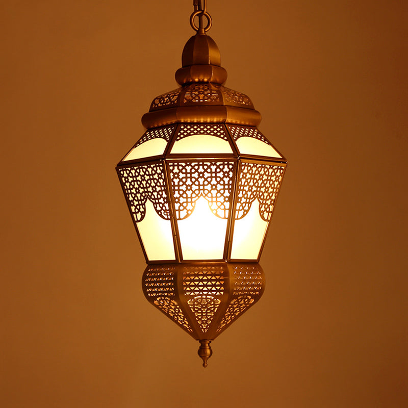 Brass 2 Lights Hanging Ceiling Light Arab Style Metal Lantern ...