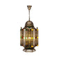4 Bulbs Metallic Pendant Chandelier Rustic Brass Lantern Shade Dining Room Pendulum Light Clearhalo 'Ceiling Lights' 'Chandeliers' Lighting' options 809451