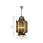 4 Bulbs Metallic Pendant Chandelier Rustic Brass Lantern Shade Dining Room Pendulum Light Clearhalo 'Ceiling Lights' 'Chandeliers' Lighting' options 809453