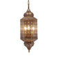 Arab Hexagonal Chandelier Light 3-Bulb Metal Hanging Pendant in Brass with Hollow-Out Design Clearhalo 'Ceiling Lights' 'Chandeliers' Lighting' options 809462