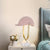Hat Plush Table Light Modern 1 Bulb Pink Night Lamp with Iron Frame and Marble Base for Bedroom Pink Clearhalo 'Lamps' 'Table Lamps' Lighting' 809566