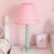 Kids Cone Table Lamp Fabric 1 Light Bedroom Night Light with Cutout Design and Wood Base in Pink/Pink and White/Pink and Green Pink-Green Clearhalo 'Lamps' 'Table Lamps' Lighting' 809574