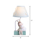 Blue Tapered Night Lighting Kids 1 Light Fabric Nightstand Lamp with Rabbit and Girl Decor Clearhalo 'Lamps' 'Table Lamps' Lighting' 809625
