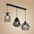 3 Lights Suspended Light Loft Style Caged Metal Ceiling Fixture with Different Shade in Black/White for Restaurant Black Linear Clearhalo 'Art Deco Pendants' 'Black' 'Cast Iron' 'Ceiling Lights' 'Ceramic' 'Crystal' 'Industrial Pendants' 'Industrial' 'Metal' 'Middle Century Pendants' 'Modern Pendants' 'Modern' 'Pendant Lights' 'Pendants' 'Rustic Pendants' 'Tiffany' Lighting' 80970