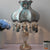Marble Urn Table Light French 1 Head Aqua Night Lighting with Fabric Shade and Tassel Aqua Clearhalo 'Lamps' 'Table Lamps' Lighting' 809802