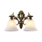 Cream Glass Floral-Shape Wall Mount Lamp Vintage 1/2 Heads Indoor Wall Light Fixture in Bronze Clearhalo 'Wall Lamps & Sconces' 'Wall Lights' Lighting' 810110