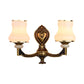 Frosted Glass Urn Shaped Wall Lamp Vintage Style 1/2-Bulb Living Room Wall Mount Lighting in Brass Clearhalo 'Wall Lamps & Sconces' 'Wall Lights' Lighting' 810138